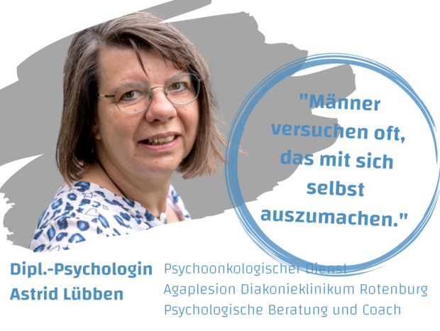 Astrid Lübben, Diplompschologin, sagt: "Männer versuchen oft, das mit sich selbst auszumachen."